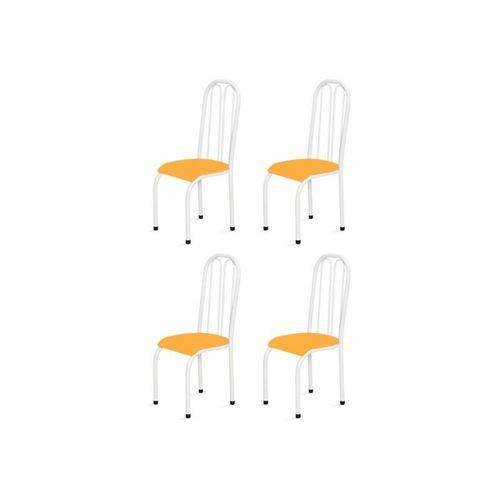 Kit 4 Cadeiras Altas 0.112 Anatômica Branco/laranja - Marcheli