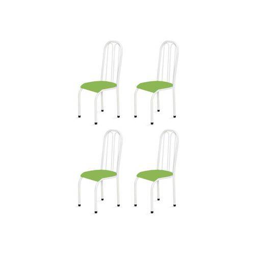 Kit 4 Cadeiras Altas 0.112 Anatômica Branco/verde - Marcheli