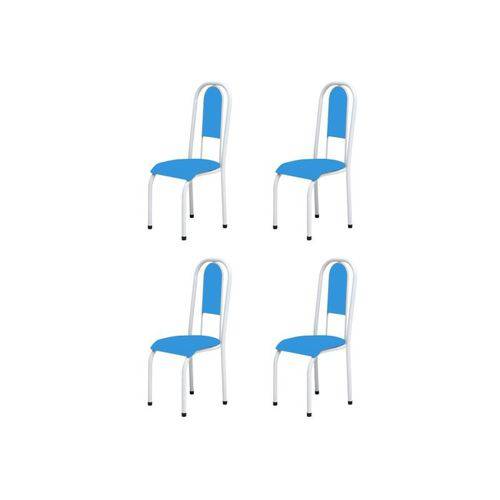 Kit 4 Cadeiras Anatômicas 0.122 Estofada Branco/azul - Marcheli