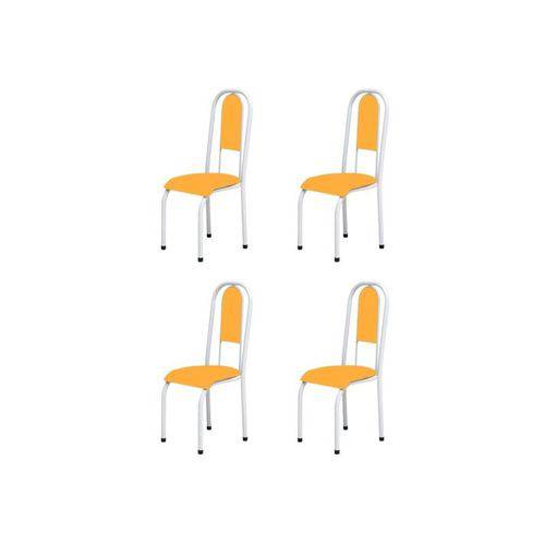 Kit 4 Cadeiras Anatômicas 0.122 Estofada Branco/laranja - Marcheli