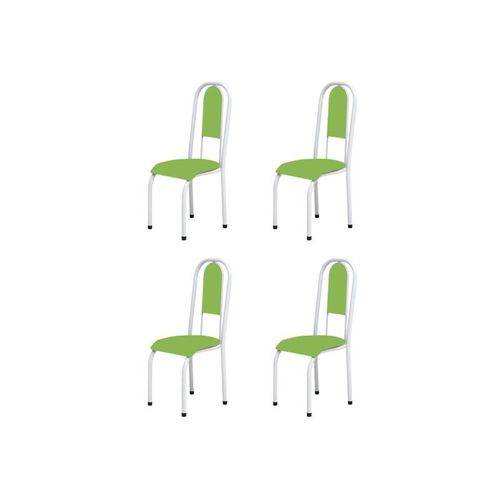 Kit 4 Cadeiras Anatômicas 0.122 Estofada Branco/verde - Marcheli