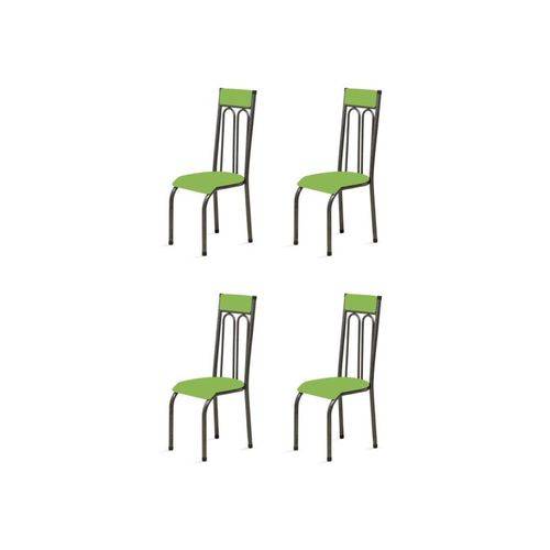 Kit 4 Cadeiras Anatômicas 0.120 Estofada Craqueado/verde - Marcheli