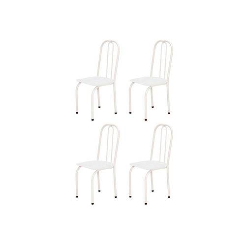 Kit 4 Cadeiras Baixas 0.101 Assento Reto Branco - Marcheli