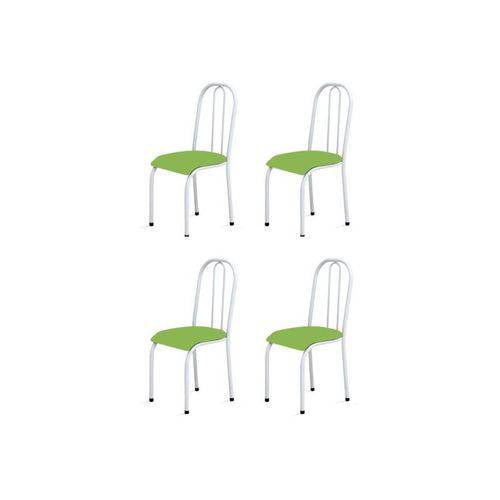 Kit 4 Cadeiras Baixas 0.104 Anatômica Branco/verde - Marcheli