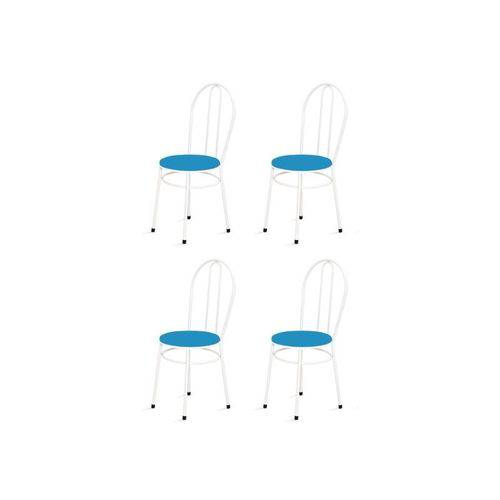 Kit 4 Cadeiras Baixas 0.134 Redonda Branco/azul - Marcheli