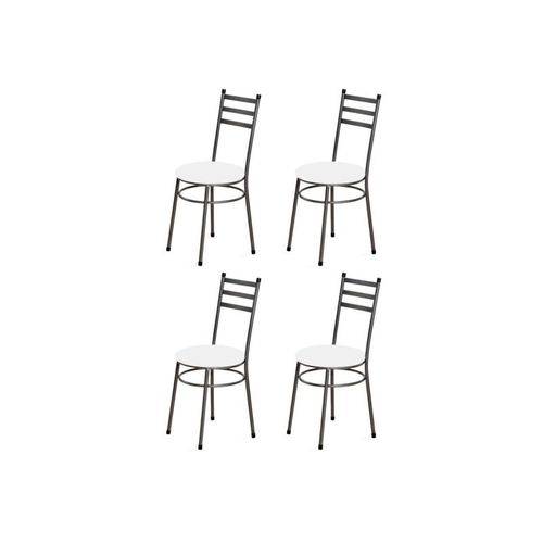 Kit 4 Cadeiras Baixas 0.135 Redonda Craqueado/branco - Marcheli