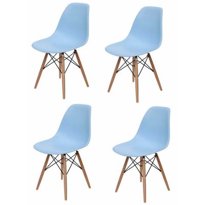 Kit 4 Cadeiras Charles Eames Eiffel Azul Claro CDAZCLAROK4