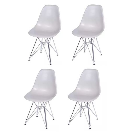Kit 4 Cadeiras Eames Eiffel Branca PP OR Design 1102
