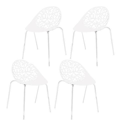 Kit 4 Cadeiras Fiorita Branco