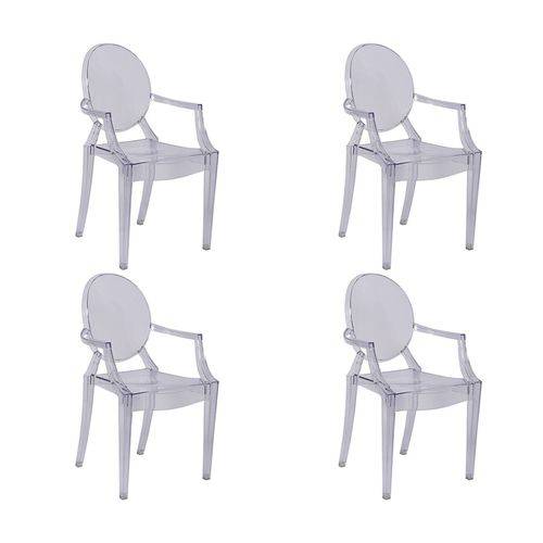 Kit 4 Cadeiras Ghost em Policarbonato Transparente