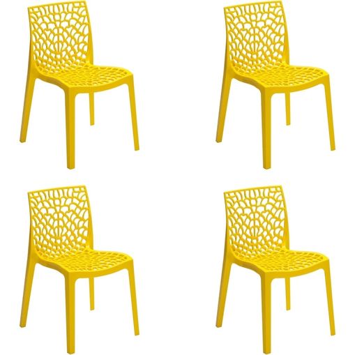 Kit 4 Cadeiras Gruvyer Amarela OR Design