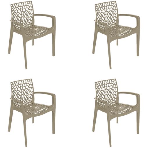 Kit 4 Cadeiras Gruvyer com Braços Fendi OR Design