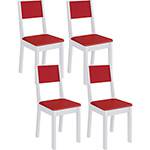 Kit 4 Cadeiras Iara 4228A Courino Vermelho - Madesa