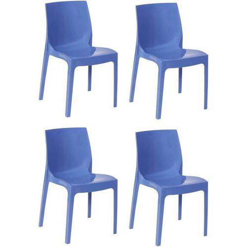 Kit 4 Cadeiras Ice Azul OR Design