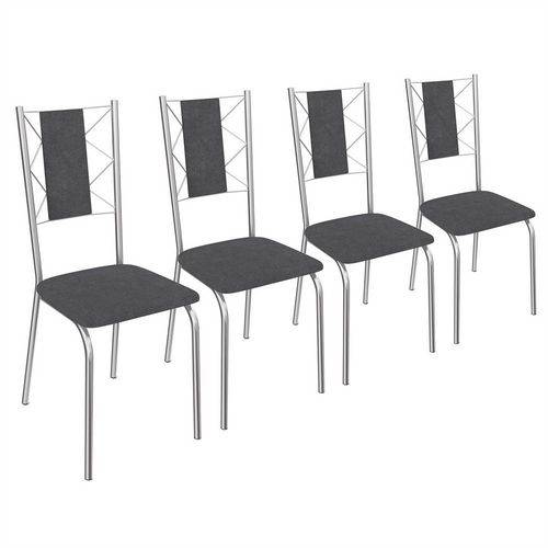 Kit 4 Cadeiras Lisboa de Metal Cromado C076 Kappesberg
