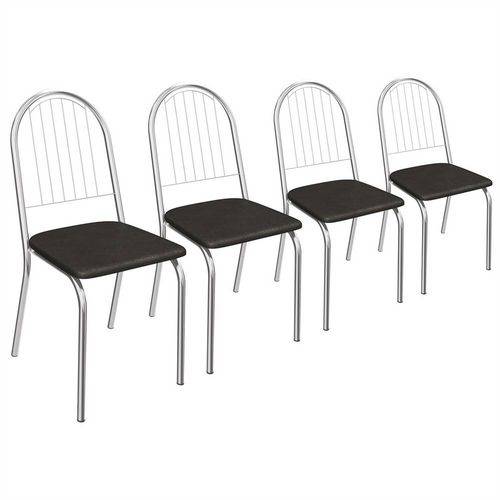 Kit 4 Cadeiras Noruega de Metal Cromado C077 Kappesberg