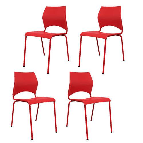 Kit 4 Cadeiras Paladio Vermelho