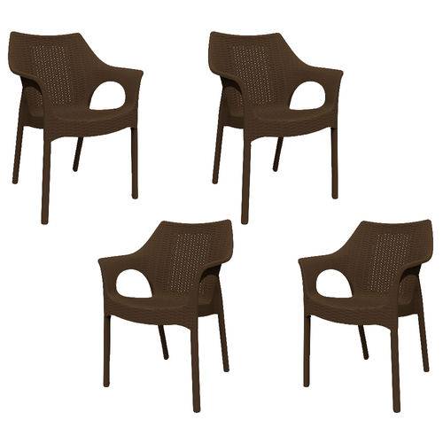 Kit 4 Cadeiras Relic Marrom Chocolate