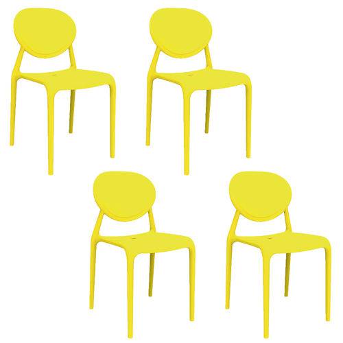 Kit 4 Cadeiras Slick Amarelo