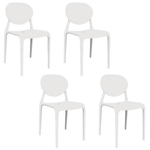 Kit 4 Cadeiras Slick Branco