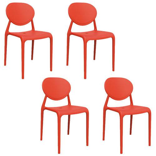 Kit 4 Cadeiras Slick Vermelho