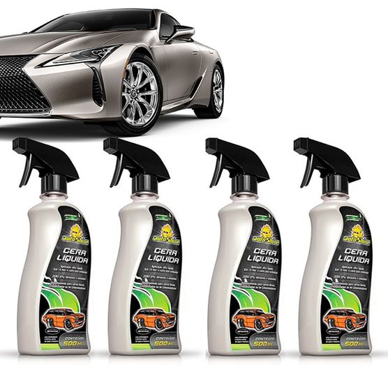 Kit 4 Cera Líquida Carnaúba Cristalizadora Spray BTS Autoshine Premium