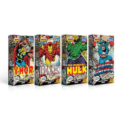 Kit 4 Quebra-Cabeças Nano 500 Pçs Cada - Marvel Comics - Toyster