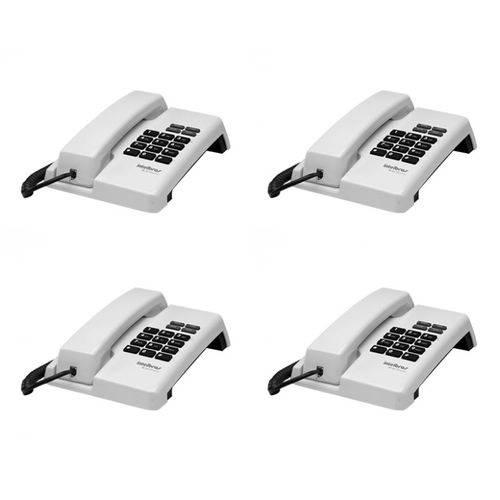 Kit 4 Telefones com Fio TC 50 Premium Branco Intelbras