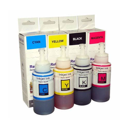 Kit 4 Tintas para Epson T664 | T-664 Bulk Ink CMYK Corante 70ml Premium