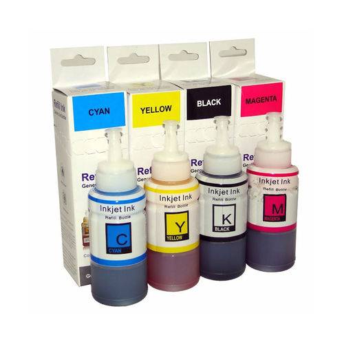 Kit 4 Tintas para Impressora Epson L395 CMYK 70ml Premium