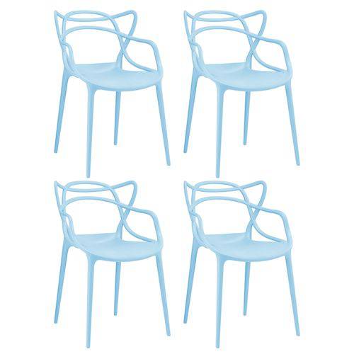 KIT - 4 X Cadeiras Masters Allegra - Azul Claro
