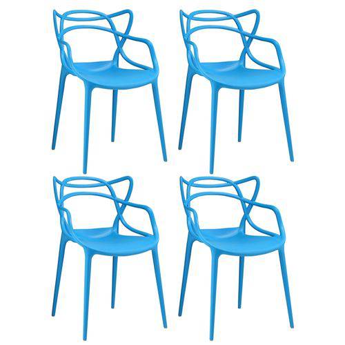 KIT - 4 X Cadeiras Masters Allegra - Azul