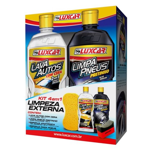 Kit 4em1 Luxcar Limpeza Externa