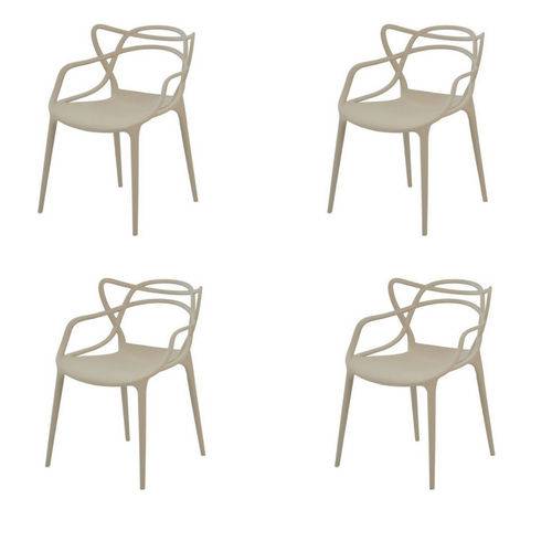 Kit 4x Cadeira Design Alegra Master Philippe Starck Fendi Polipropileno Cozinhas Aviv Fratini