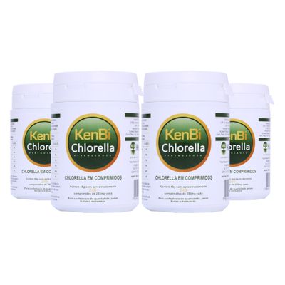 Kit 4x Chlorella Kenbi 100% Pura 240 Comprimidos
