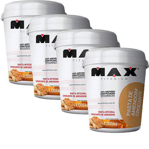 Kit 4x Pasta de Amendoim Crocante - 1005kg - Max Titanium