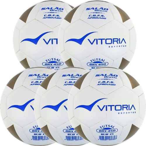 Kit 5 Bolas Futsal Vitoria Brx Max 450 Sub 15 (13/15 Anos)