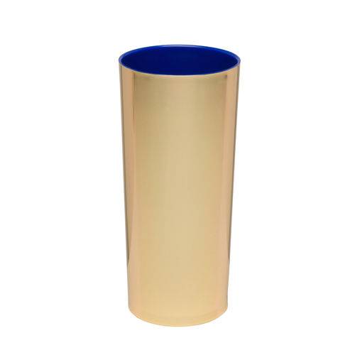 KIT 25 Copos Long Drink Metalizado Dourado com Azul Royal