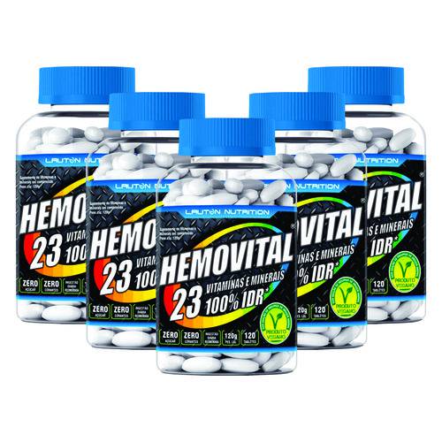 KIT 5 MULTIVITAMÍNICO HEMOVITAL - 120 Tabletes - Polivitamínico - 23 Vitaminas & Minerais