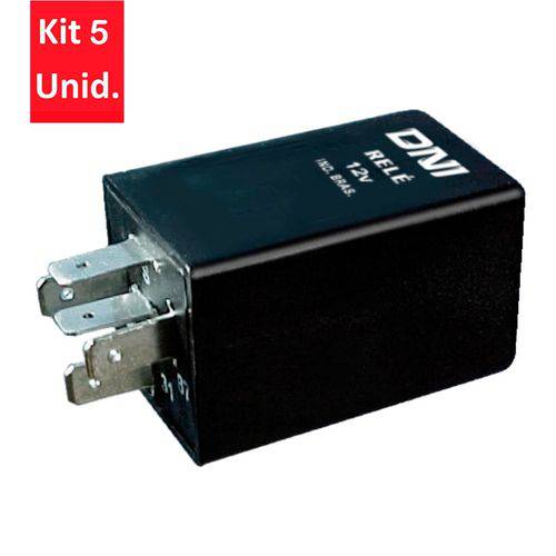 Kit 5 Unidades - Relé Acionador Pulso Negativo - Uso Geral - 12V - Dni 0415