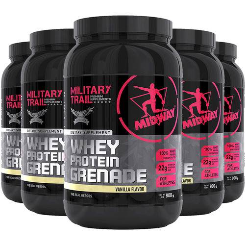 Kit 5 Whey Protein Grenade Midway 900g Chocolate