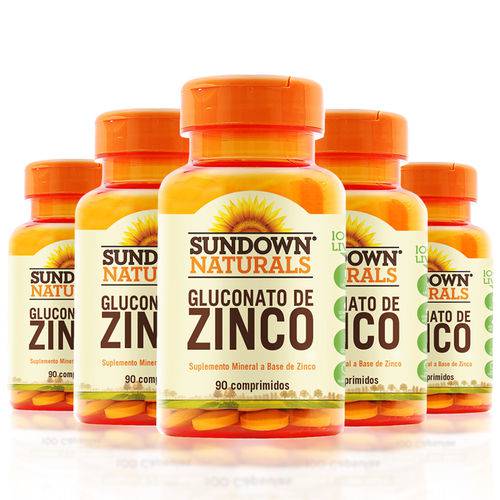 Kit 5 Zinco 7mg Sundown 90 Comprimidos