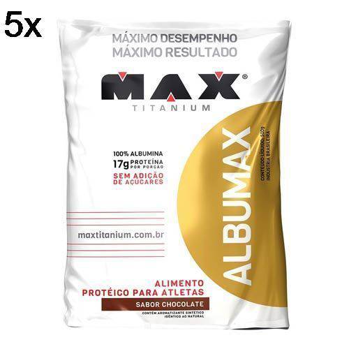 Kit 5X Albumax 100% - 500g Chocolate - Max Titanium