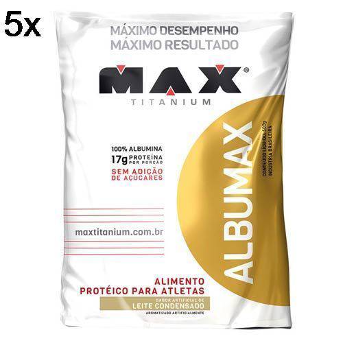 Kit 5X Albumax 100% - 500g Leite Condensado - Max Titanium