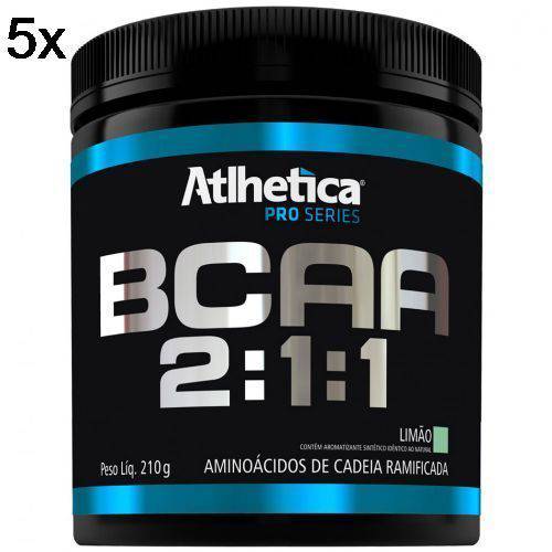Kit 5X BCAA 2:1:1 Pro Series - 210g Limão - Atlhetica Nutrition