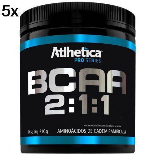 Kit 5X BCAA 2:1:1 Pro Series - 210g Tangerina - Atlhetica Nutrition