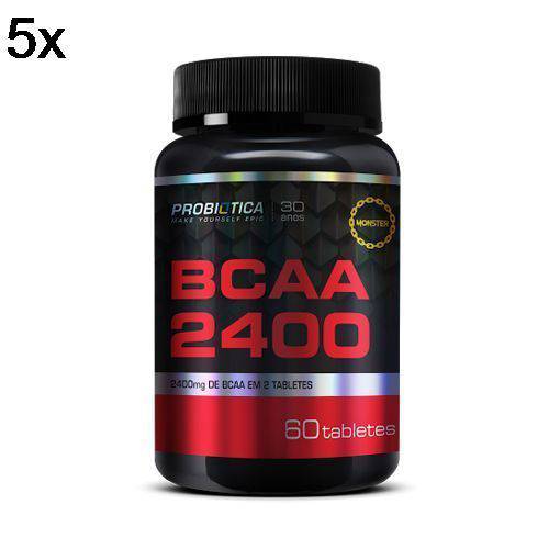 Kit 5X BCAA 2400 - 60 Tabletes - Probiótica