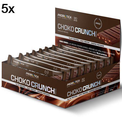 Kit 5X Choko Crunch - 12 Unidades 40g Chocolate - Probiótica