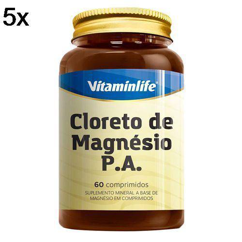 Kit 5X Cloreto de Magnésio P.A - 60 Comprimidos - Vitaminlife