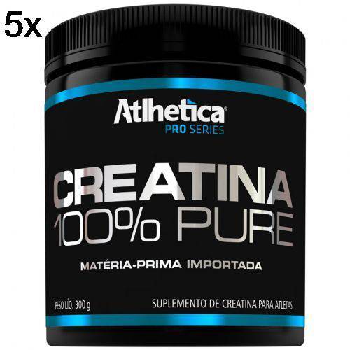Kit 5X Creatina 100% Pure Pro Series - 300g Natural - Atlhetica Nutrition